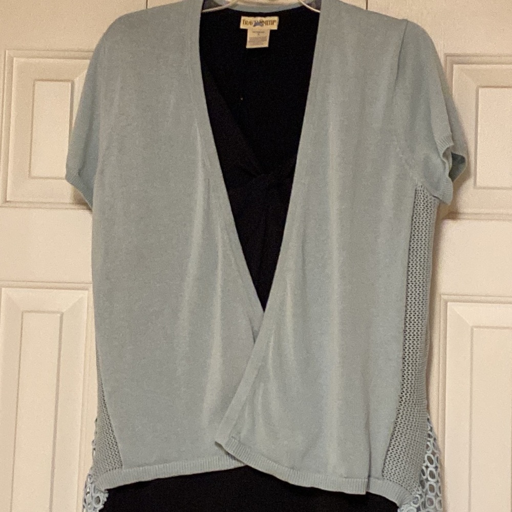 JOSEPH A blue open front large sweater